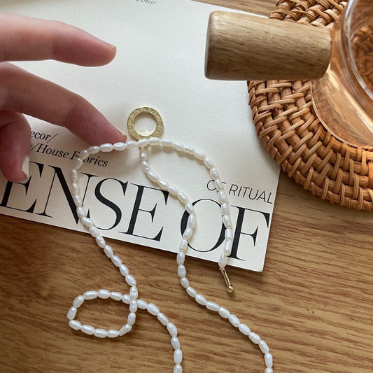 Mini Pearl Necklace(OT Clasp)