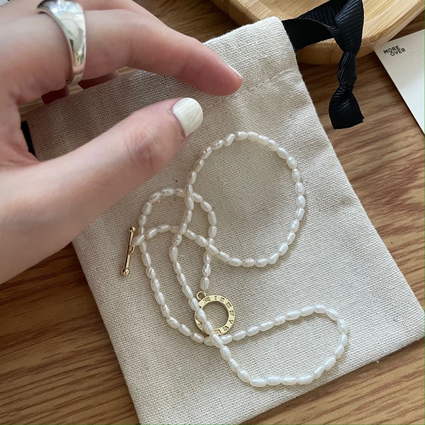 Mini Pearl Necklace(OT Clasp)