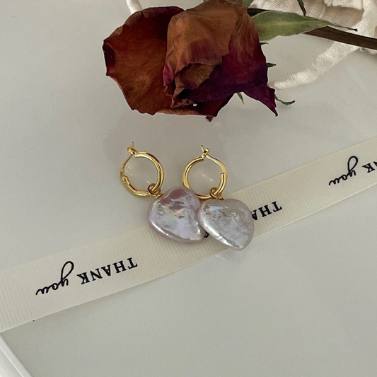 Heart Baroque Pearl Earrings