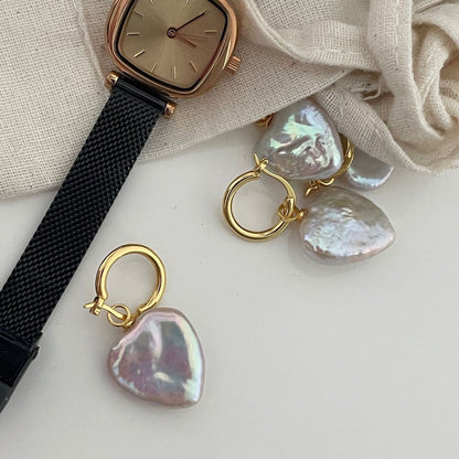 Heart Baroque Pearl Earrings