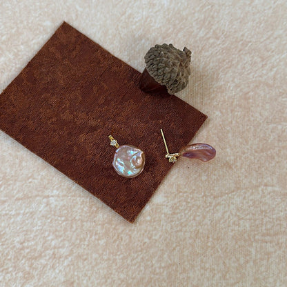 Violet Petal Baroque Earrings