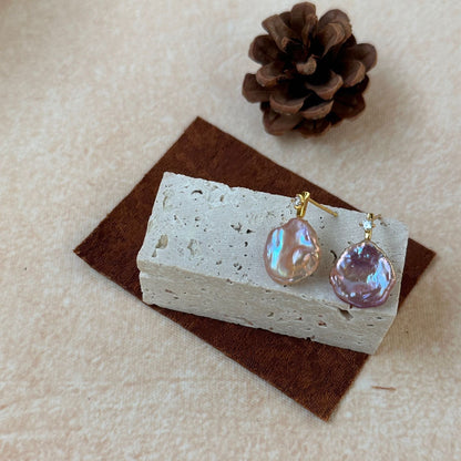 Violet Petal Baroque Earrings