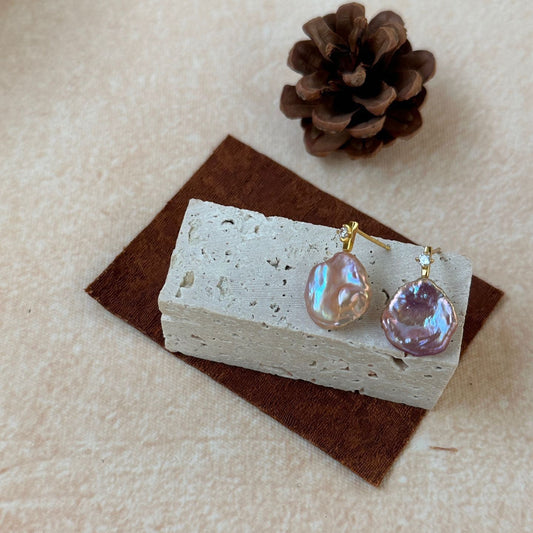Violet Petal Baroque Earrings