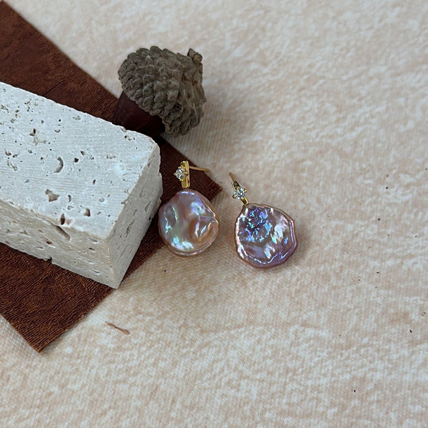 Violet Petal Baroque Earrings