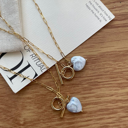 Heart Baroque Pearl Necklace(OT Clasp)