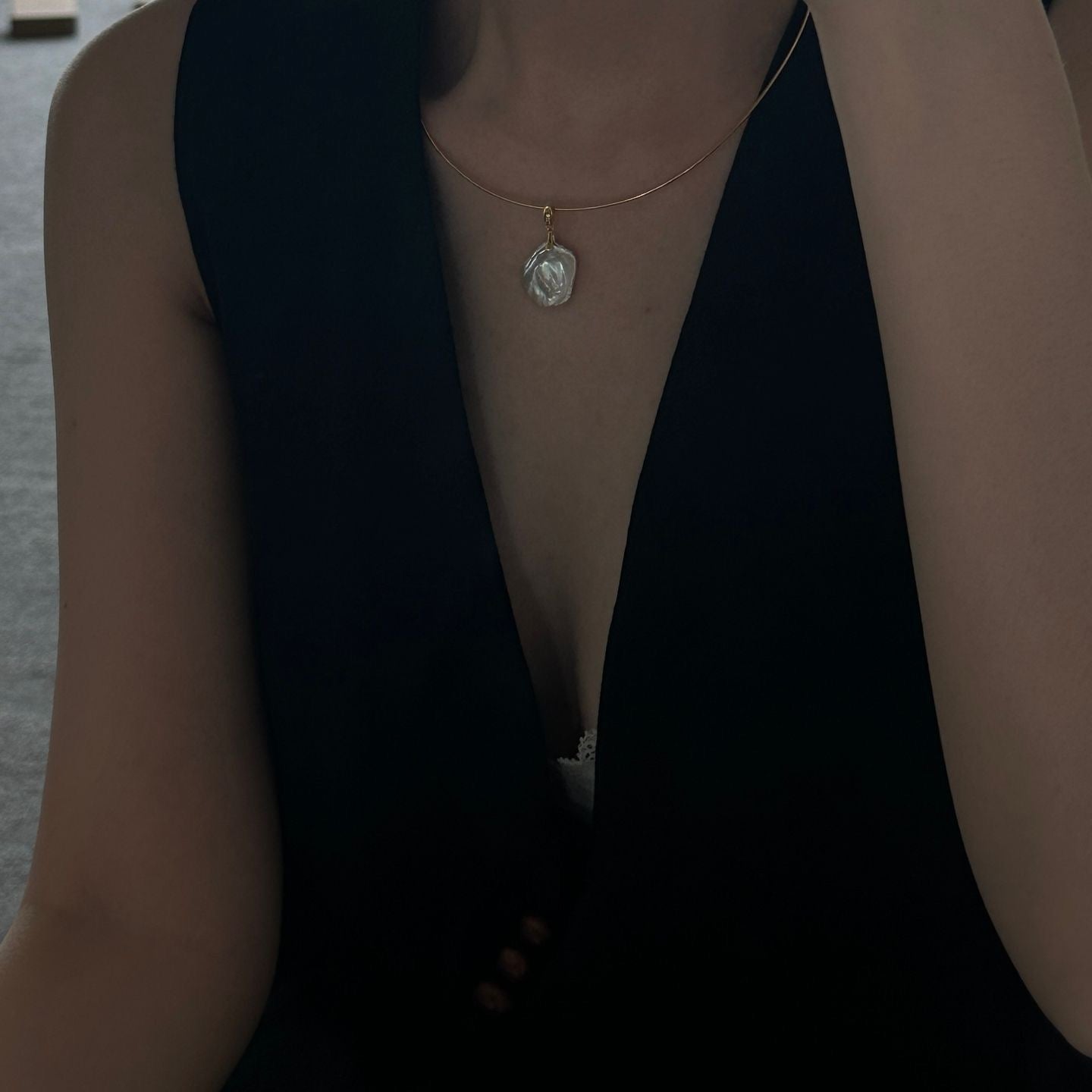 Gold Petal Baroque Necklace